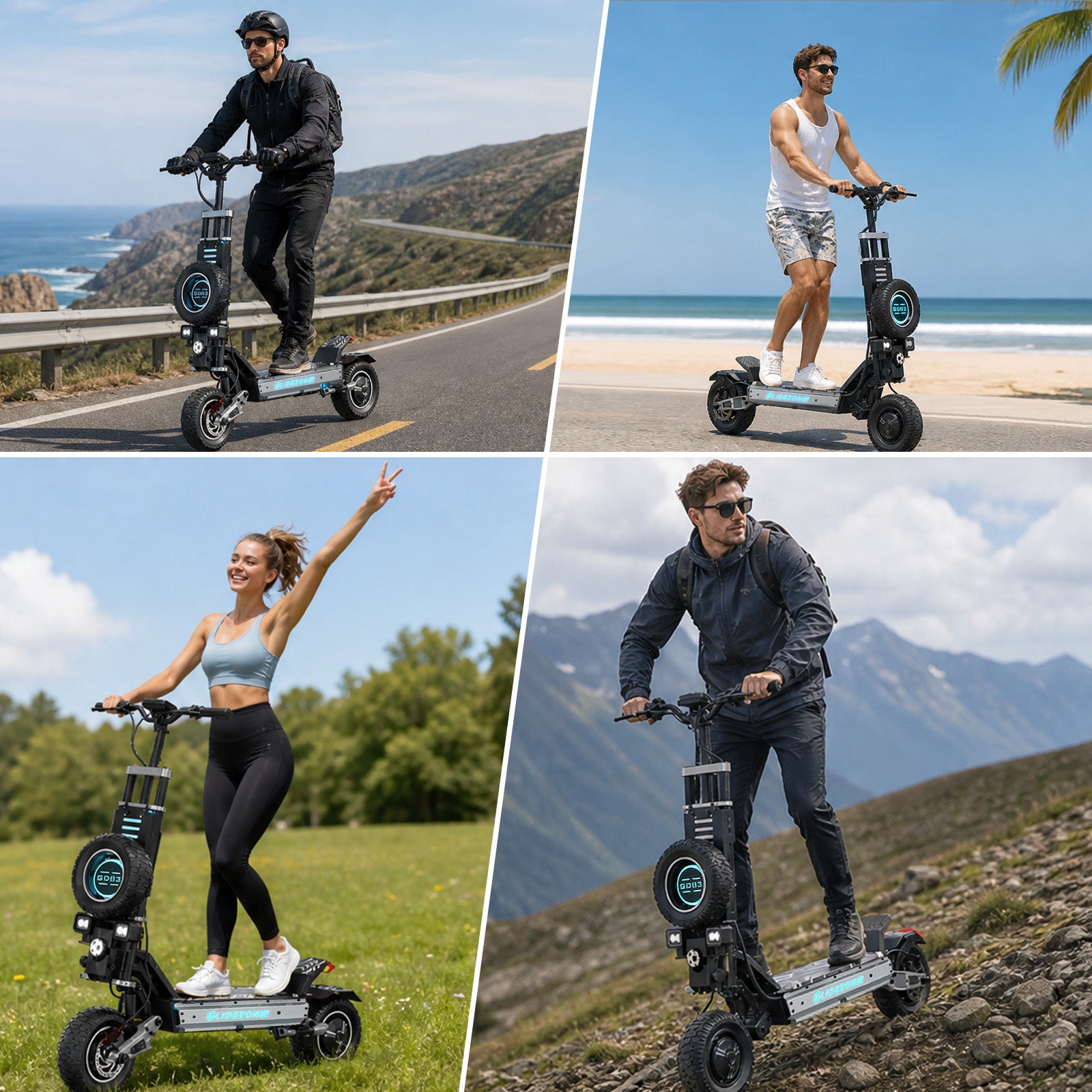 GD83 3600W Off-Road Electric Scooter | 47MPH Dual Motor Scooter