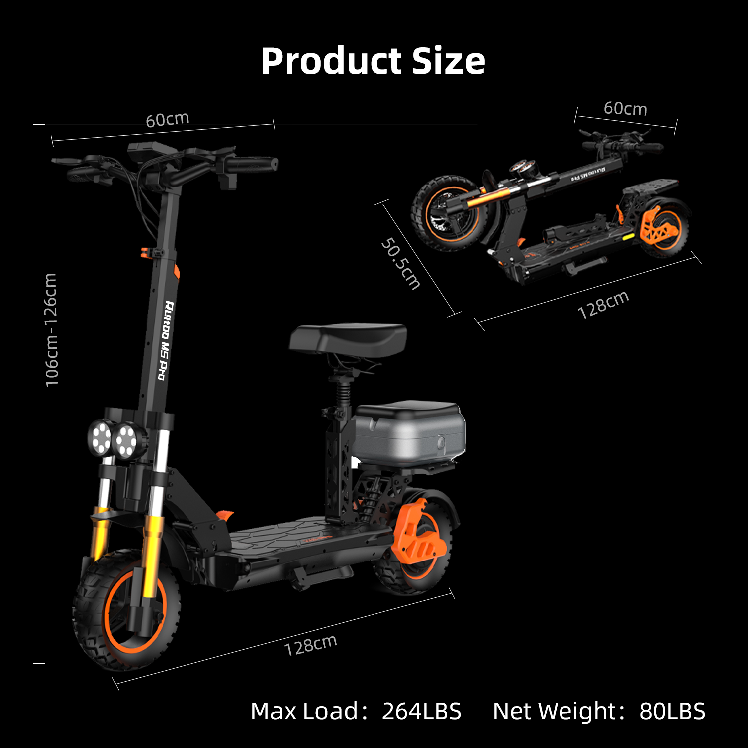 Glidezone M5 Pro Foldable All-Terrain Electric Scooter for Adults, 1600W Rear Motor, 998Wh Lithium Battery