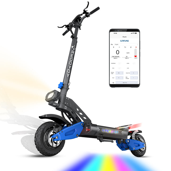 RD2 Off-Road Adult Electric Scooter, 5000W Dual Hub Motor, 55-Mile Range, 25 MPH Safe Speed, 1500Wh Long-Range Lithium Battery