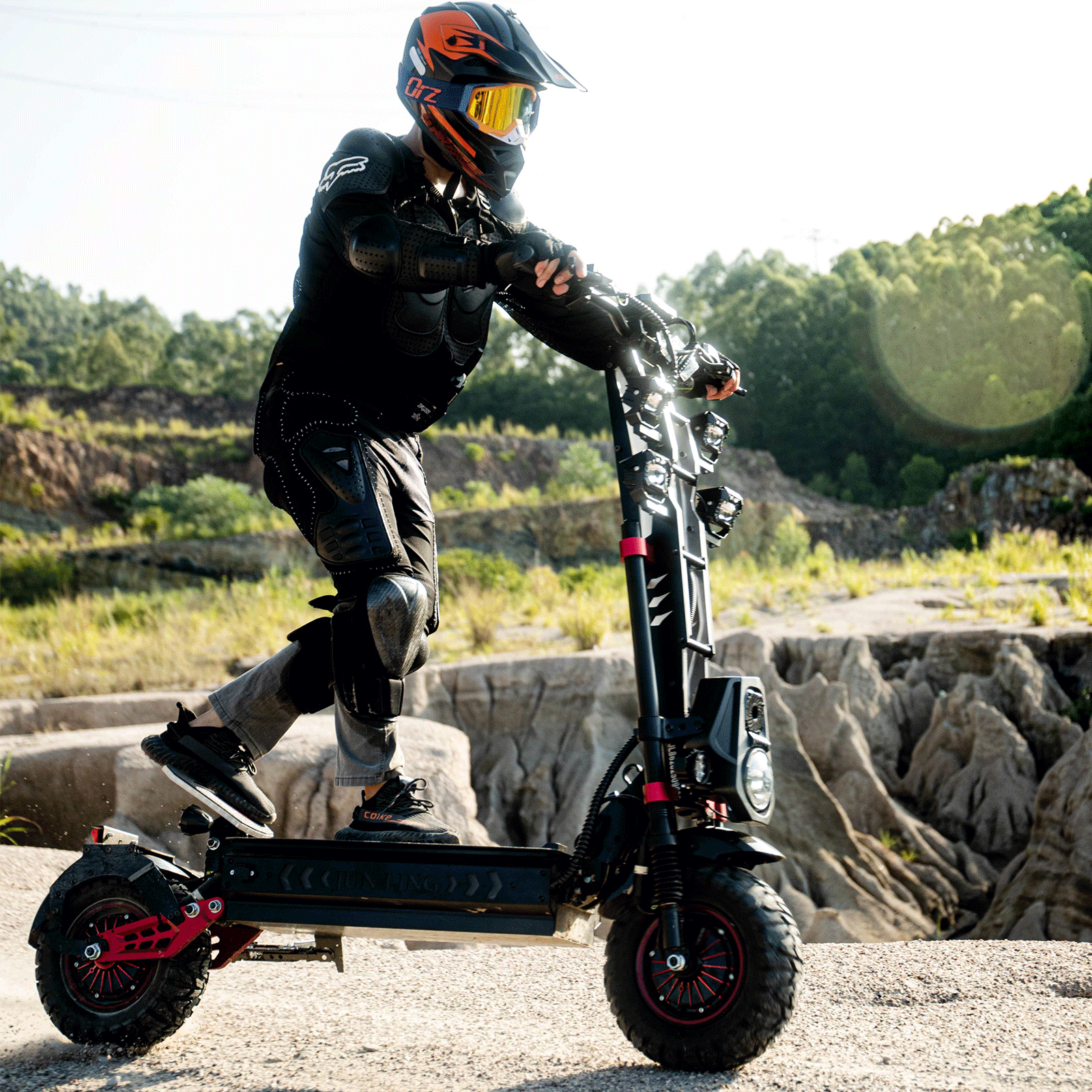 JunLing JL86 Pro All-Terrain Electric Scooter, Dual 5000W Hub Drives, 75 Miles Range, 2400Wh Lithium Battery