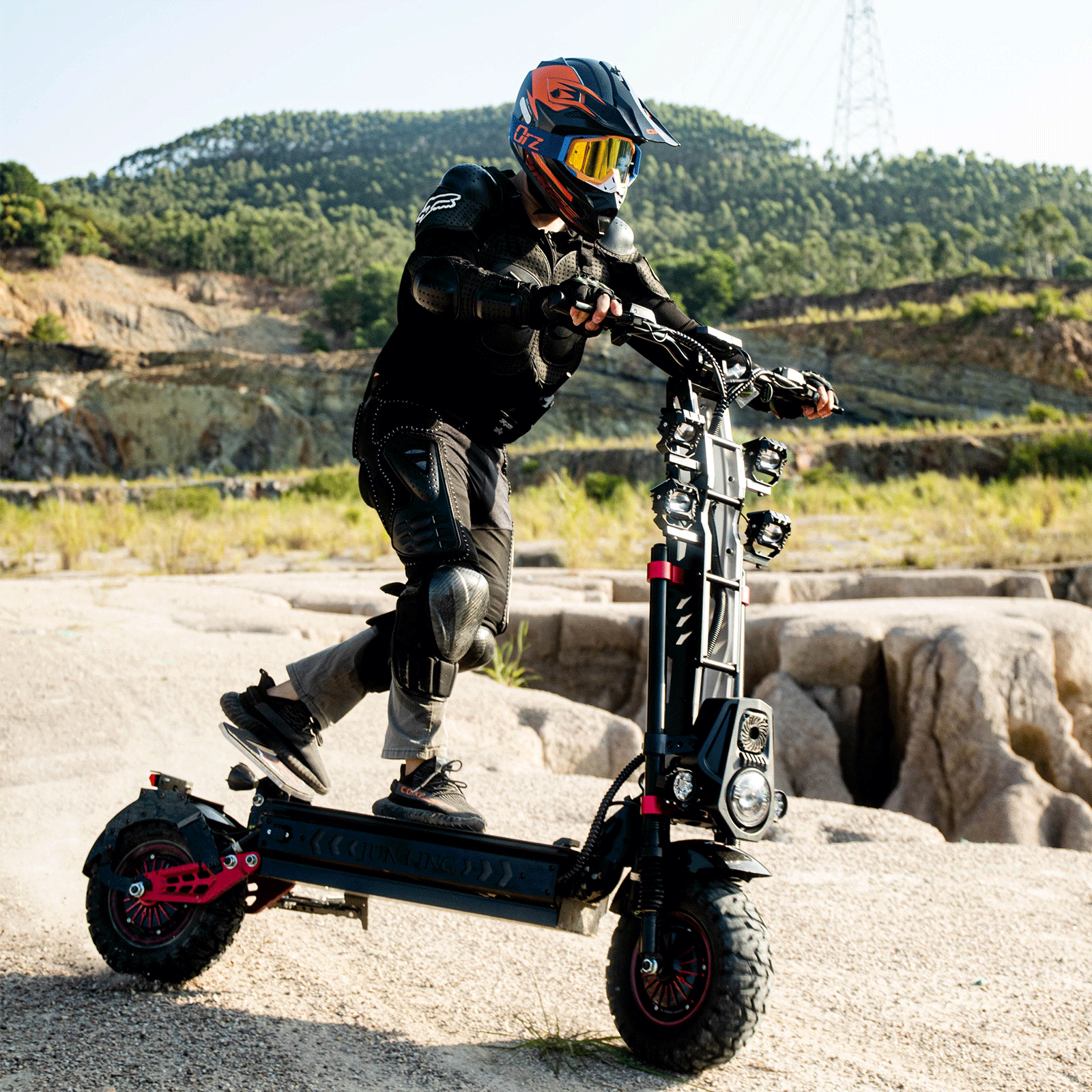 JunLing JL86 Pro All-Terrain Electric Scooter, Dual 5000W Hub Drives, 75 Miles Range, 2400Wh Lithium Battery