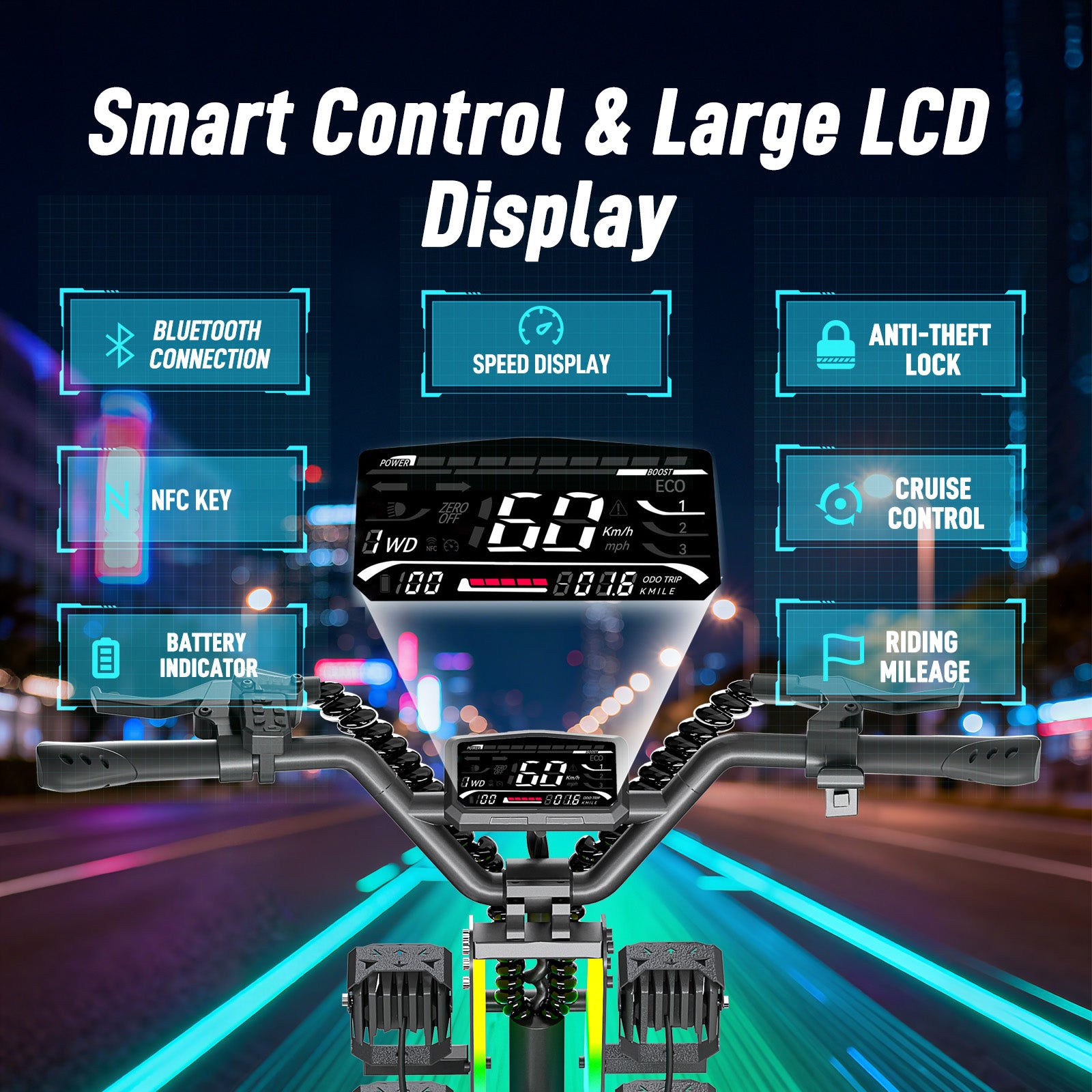 JunLing JL86 Pro All-Terrain Electric Scooter, Dual 5000W Hub Drives, 75 Miles Range, 2400Wh Lithium Battery