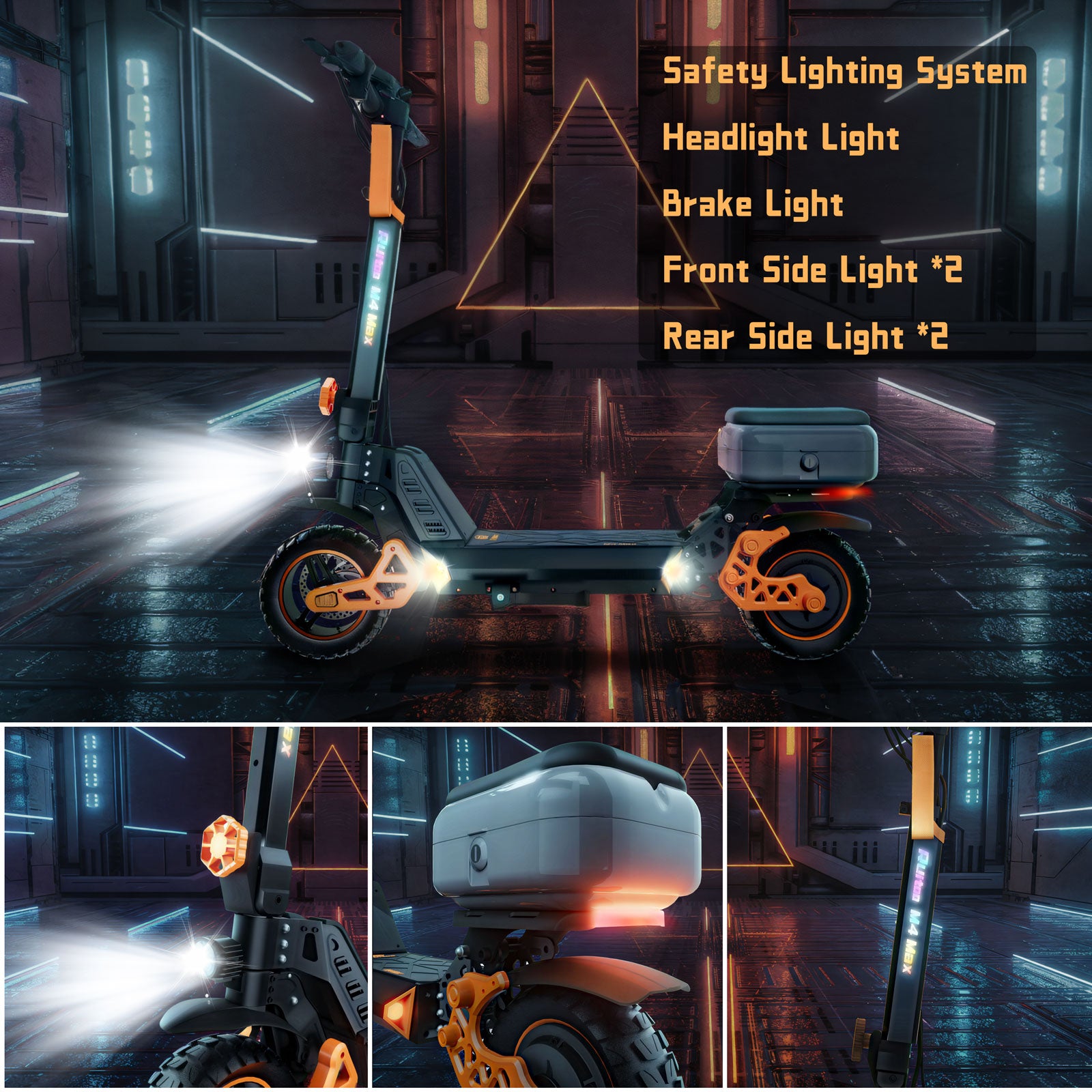 Glidezone M4 Max Foldable All-Terrain Electric Scooter for Adults, 1000W Motor, 748.80Wh Lithium Battery