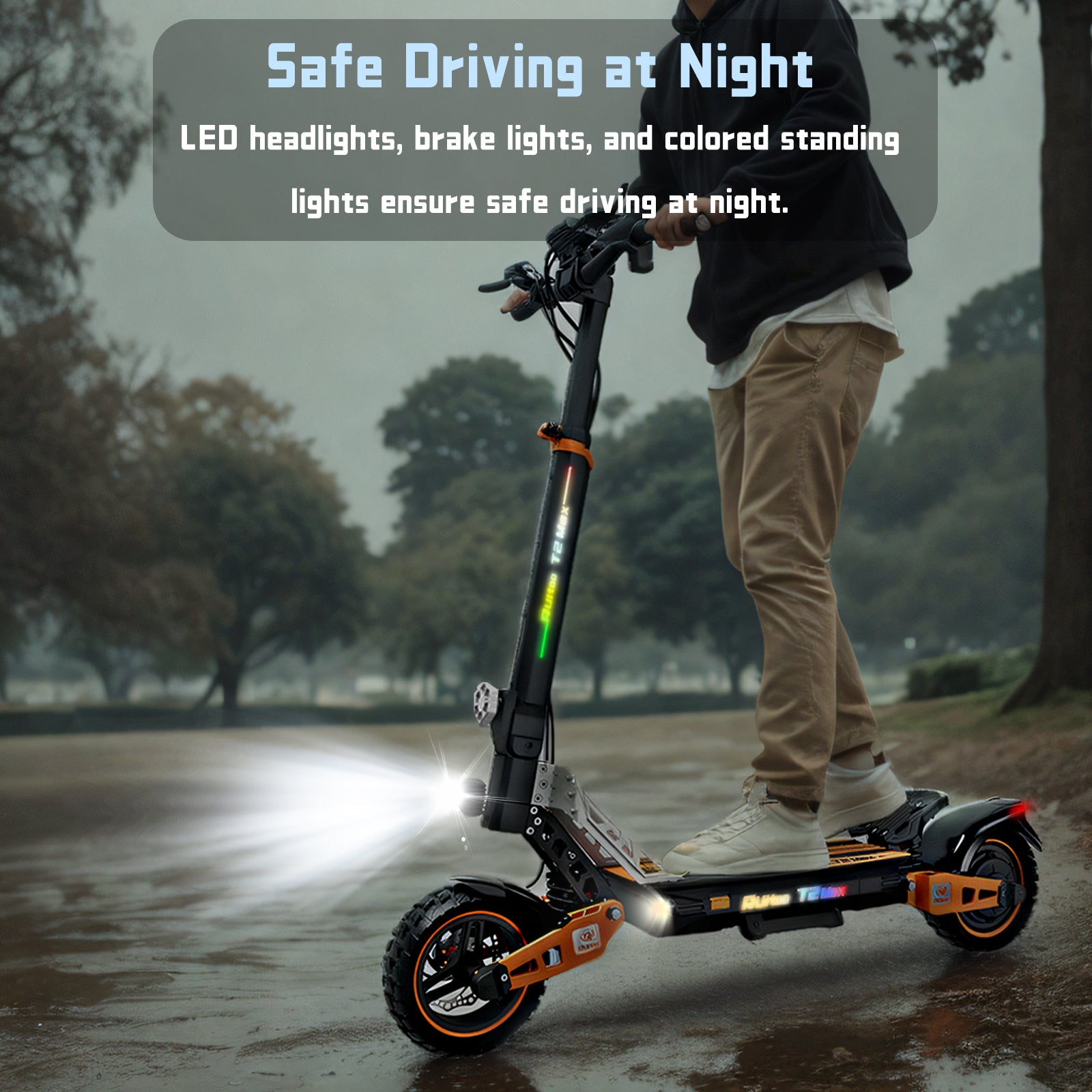 Glidezone T2 Max Portable Foldable All-Terrain Electric Scooter for Adults, 1000W Rear Hub Motor, 748.80Wh Lithium Battery