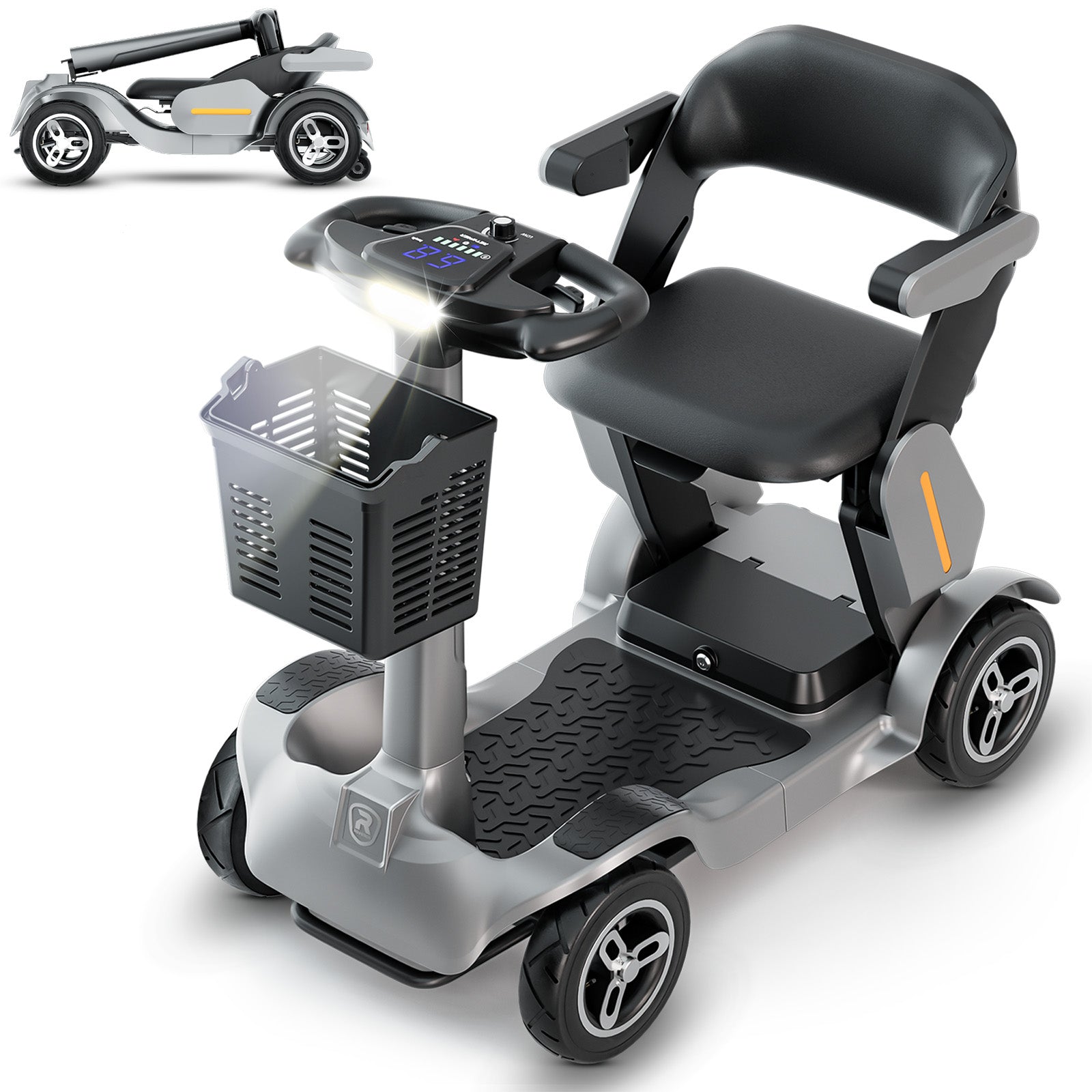 JunLing SPD2 4-Wheeled Mobility Scooters, 34 Miles Range, 756Wh Lithium Battery, 265lbs PayLoad