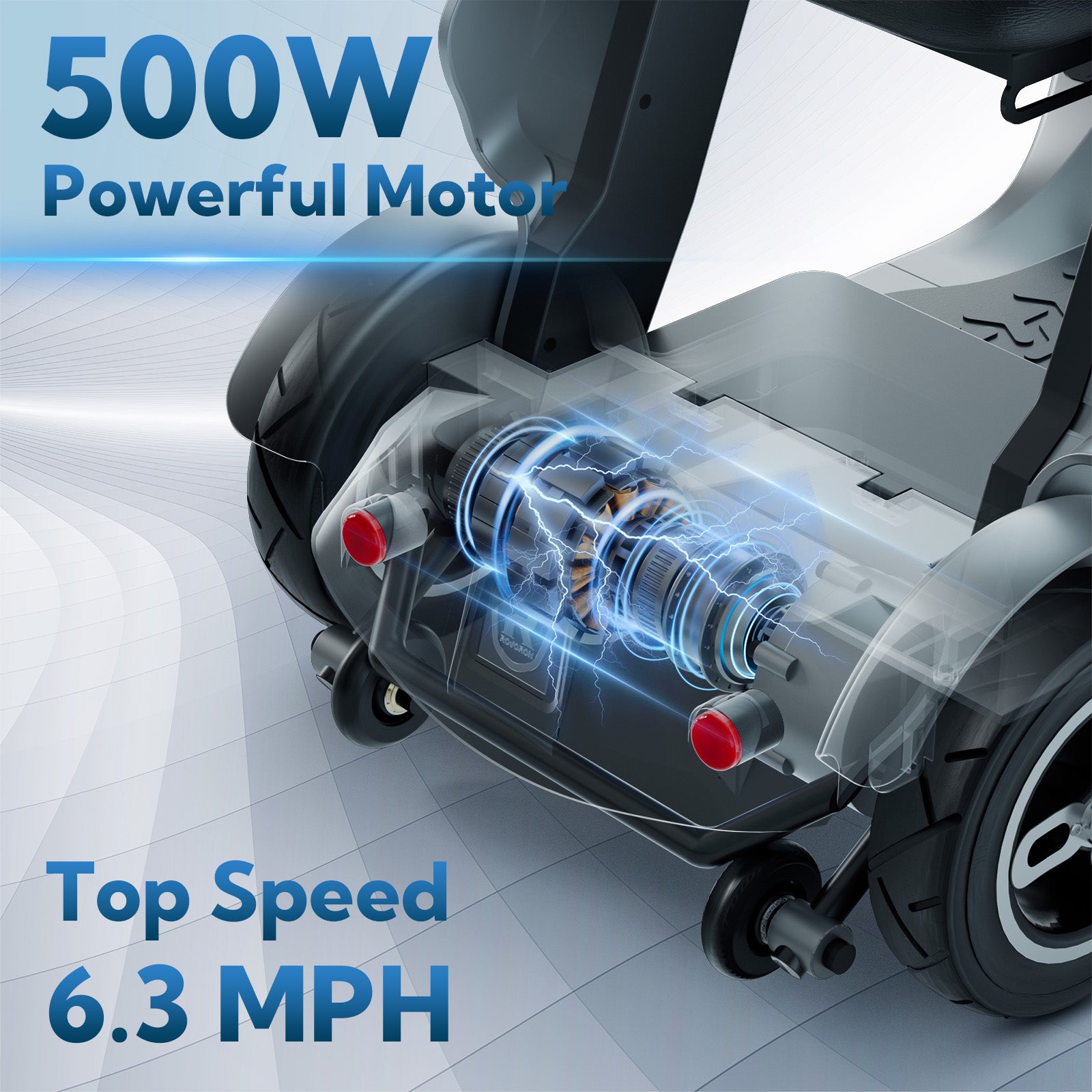 JunLing SPD2 4-Wheeled Mobility Scooters, 34 Miles Range, 756Wh Lithium Battery, 265lbs PayLoad